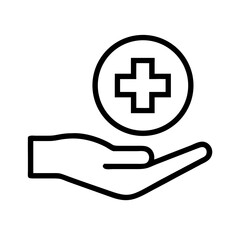 Obraz premium Medical Assistance Icon Clean Line Art of Trust Health Support