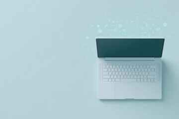 minimalistic image illustrating concept of business process automation with modern clean workspace featuring digital