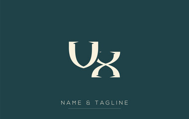 VX Elegant Monogram Logo Design Featuring Stylized Letters. A sophisticated monogram logo representation showcasing artistic typography with a modern design