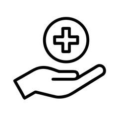Obraz premium Healthcare Support Icon Minimal Medical Help SVG Line Art