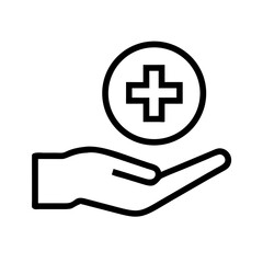 Obraz premium Healthcare Support Icon Minimal Medical Help SVG Line Art