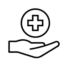 Obraz premium Healthcare Support Icon Minimal Medical Help SVG Line Art