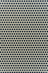 A perforated metal surface with evenly spaced circular holes showcases precision and minimalism in industrial design. The geometry and rhythm of the shapes form a visually appealing technical pattern.