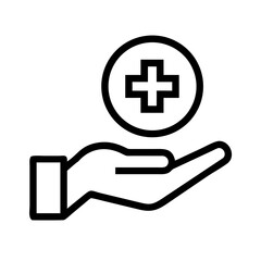 Obraz premium Healthcare Support Icon Minimal Medical Help SVG Line Art