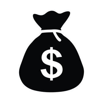 Money Bag Silhouette Vector, Money Bag Clipart, Money bag icon