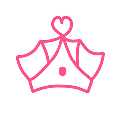women's day pink crown doodle