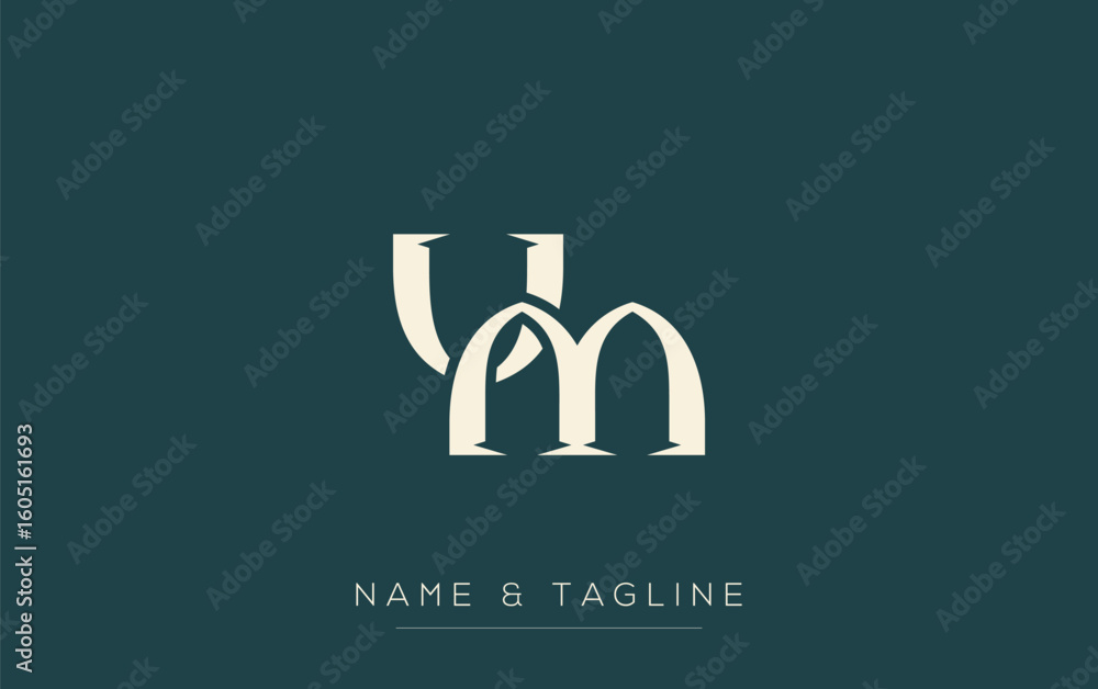 Poster vm elegant monogram logo design featuring stylized letters. a sophisticated monogram logo representa