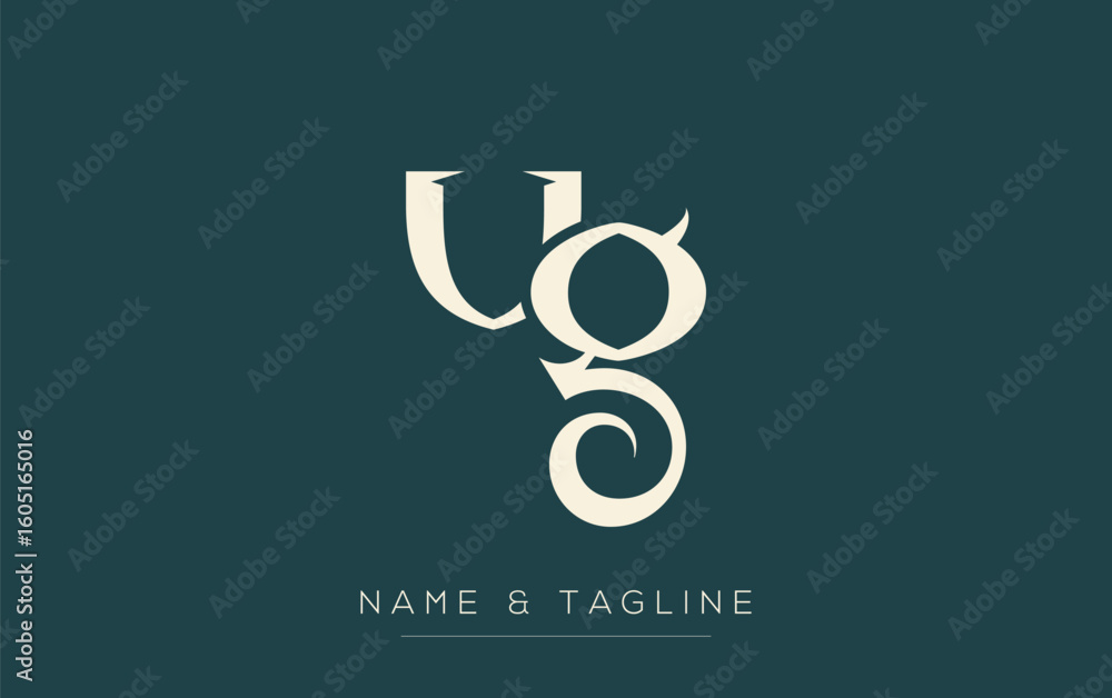 Poster vg elegant monogram logo design featuring stylized letters. a sophisticated monogram logo representa