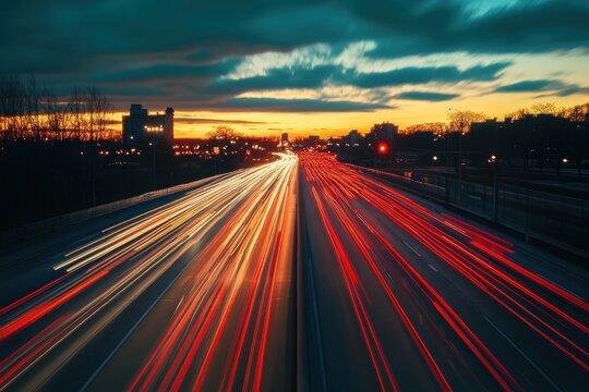 Hyperlapse captures vibrant evening traffic along Lake Shore Drive in Chicago, Chicago hyperlapse lake shore drive timelapse at sunset