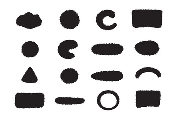 Black Shapes Collection Circles, Curves, and Geometric Forms