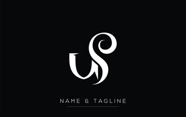 US Elegant Monogram Logo Design Featuring Stylized Letters. A sophisticated monogram logo representation showcasing artistic typography with a modern design