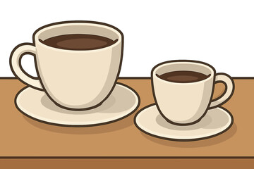 Obraz premium Illustration of a reusable coffee cup and a disposable cup representing a zero waste concept, promoting a sustainable lifestyle by reducing plastic use