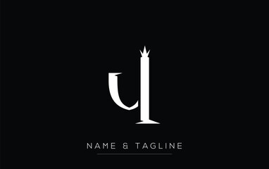 UL Elegant Monogram Logo Design Featuring Stylized Letters. A sophisticated monogram logo representation showcasing artistic typography with a modern design