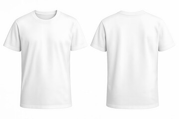 Plain White T-Shirt Mockup Front and Back High Resolution Cotton Crew Neck Display