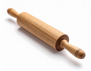 Fototapeta premium Wooden Rolling Pin on White Background
