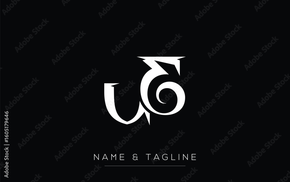 Poster ue elegant monogram logo design featuring stylized letters. a sophisticated monogram logo representa