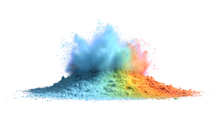 Chalk colour explosion on white background 