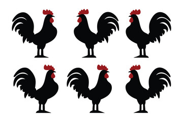 Collection of silhouetted swallows in various flight poses against a white background illustrating wing positions