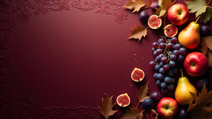 autumn background with maple leaves with some space of text you want 