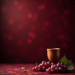 still life with red wine image 