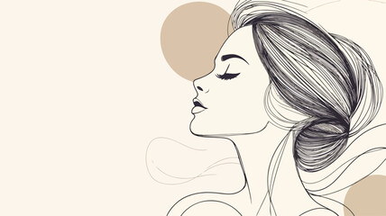 Elegant Female Silhouette Art: Simple Line Vector