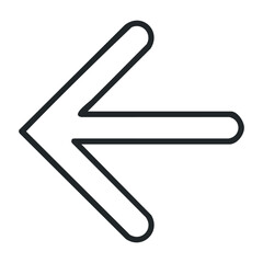 Obraz premium Left arrow icon illustration with bold black outline on white background. Vector illustration