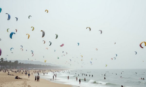 Kitesurfing Paradise A Breezy Day at the Beach