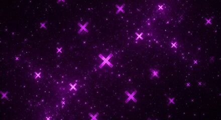 Fototapeta premium Purple cross patterns on a dark background.