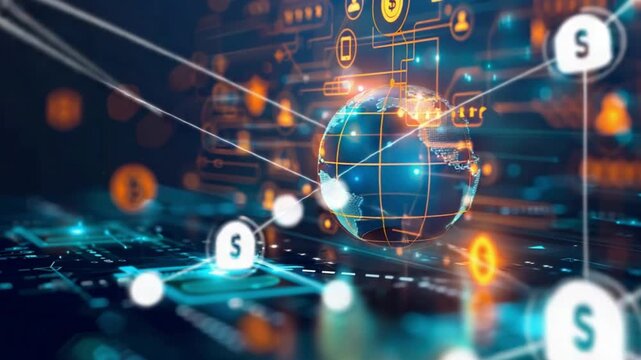 Global digital network graphic - Powered by Adobe