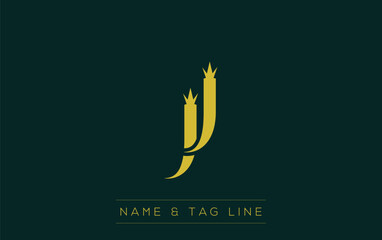 JJ logo design. A sophisticated, minimalistic logo design featuring golden stylized typography,  perfect for branding concepts emphasizing luxury, professionalism, and contemporary aesthetics.