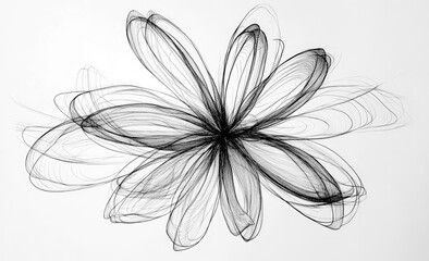 Intricate black line art creating a floral design against a white background for artistic expression