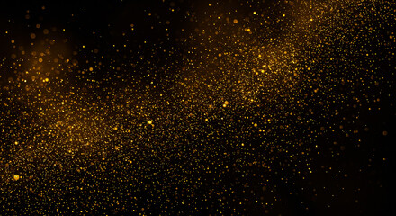 Fototapeta premium Sparkling Golden Dust on Dark Background – Festive Night Vibes