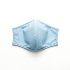 Fototapeta premium Fashionable light blue protective face mask isolated on a white background