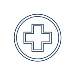 Fototapeta premium First aid cross line icon, medical and healthcare symbol.