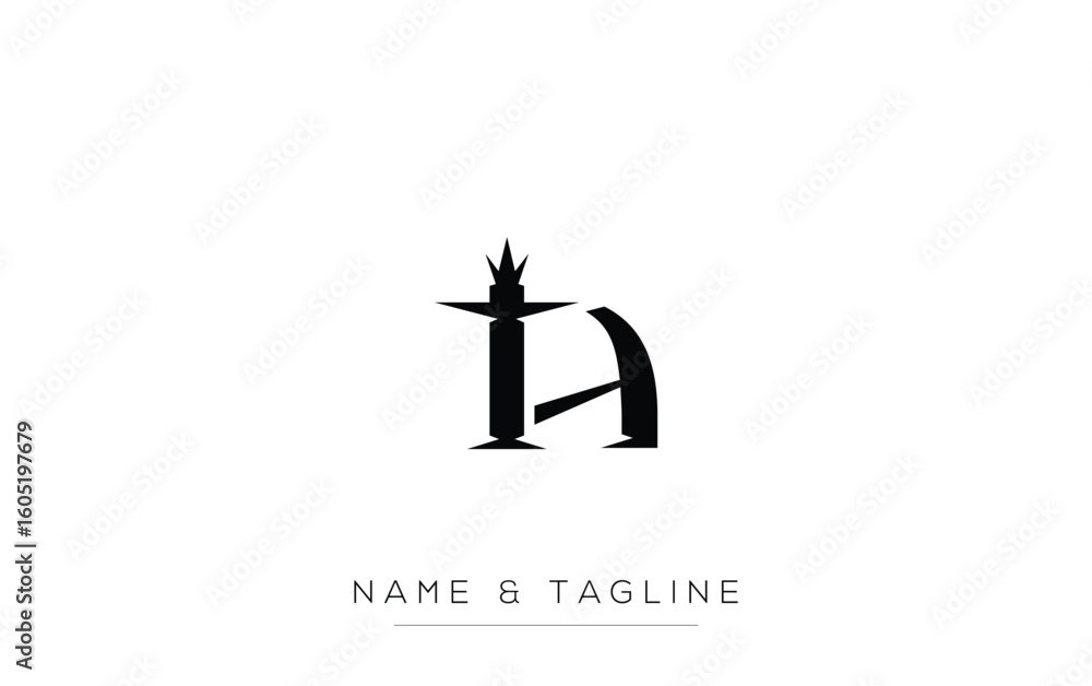 Poster ta elegant monogram logo design featuring stylized letters. a sophisticated monogram logo representa
