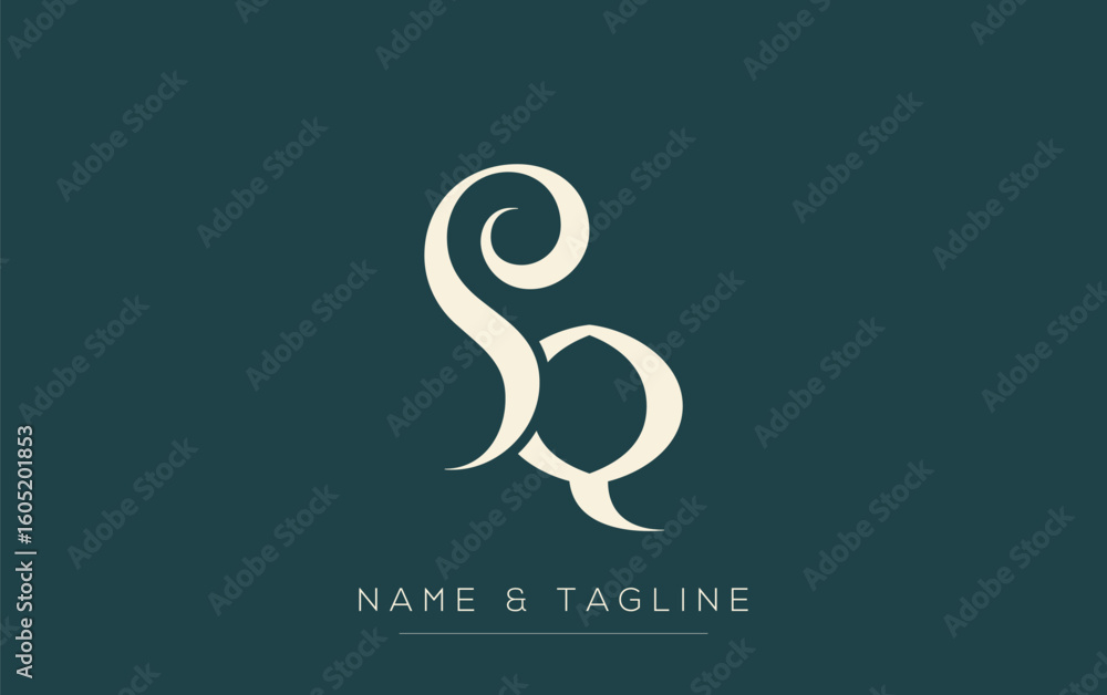Poster sq elegant monogram logo design featuring stylized letters. a sophisticated monogram logo representa