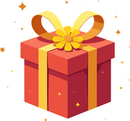 Colorful gift box with ribbon on white background and copy space
