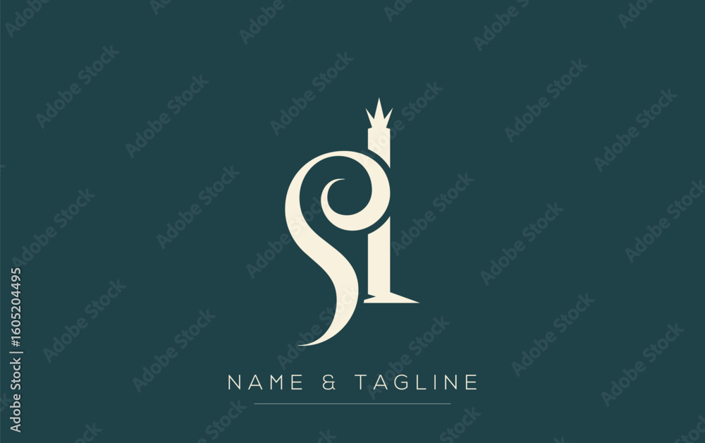Poster sl elegant monogram logo design featuring stylized letters. a sophisticated monogram logo representa