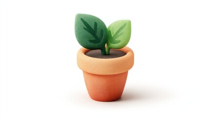 Obraz premium Simple plant in a pot