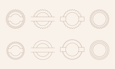 Minimal set of circular badge frames with simple geometric outlines. Ideal for logos, labels, packaging design, branding templates, and stamps in modern and vintage styles.

