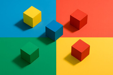 abstract colorful cubes