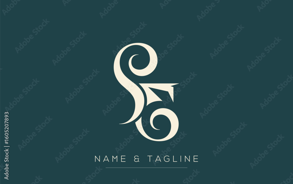 Poster se elegant monogram logo design featuring stylized letters. a sophisticated monogram logo representa