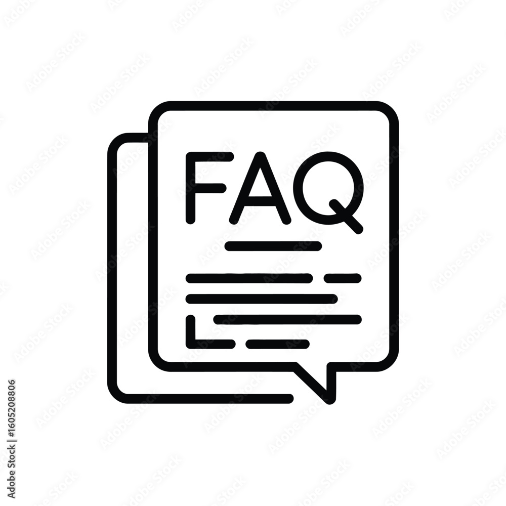 Poster frequently asked questions icon faqs paperwork documentation guide information assistance service