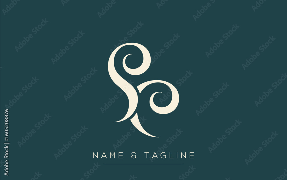 Poster sc elegant monogram logo design featuring stylized letters. a sophisticated monogram logo representa