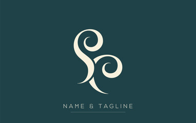SC Elegant Monogram Logo Design Featuring Stylized Letters. A sophisticated monogram logo representation showcasing artistic typography with a modern design