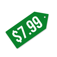 $7.99 only png, green colour badge, modern promo tag, clean corner label
