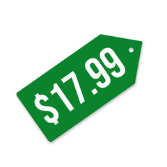 $17.99 only png, green colour label, flat edge tag, clean value sticker