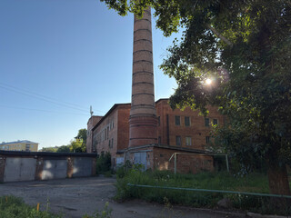 Fototapeta premium Renovated old brick factory building