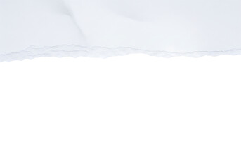 Torn or ripped white paper edge with a rough texture, a creative design element. Isolated on transparent background, png