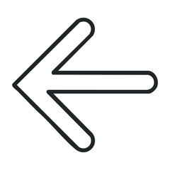 Obraz premium Black leftward arrow symbol on white background. Vector illustration